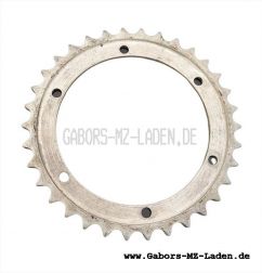 Corona dentada, suelta (cromada) 34 dientes SR1, SR2 - 6 perforaciones