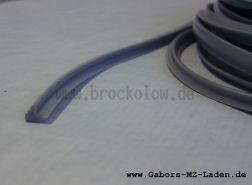 Gummi - Keder für Spiegelglas grau 33cm lang