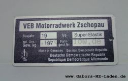 Typenschild Superelastik