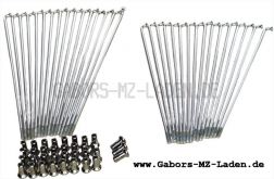 Speichensatz kpl. m. Nippel M3 chrom Mofa SL1