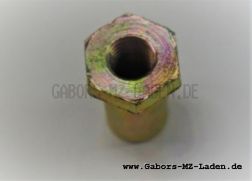 Hülsenmutter, Schaftlänge ca.: 26mm und durchgehenden Innengewinde für Konterschraube