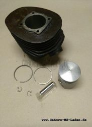 Austausch Zylinder, inkl. Kolben mit 12mm Kolbenbolzen, Ringen und Sicherungsringen RT 125/1, RT 125/2, IWL SR56 Wiesel regeneriert