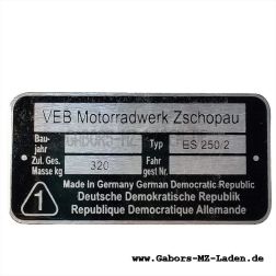 Typenschild  ES 250/2