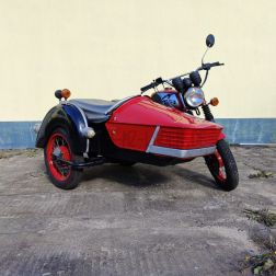 MZ TS 250/1 Gespann - rot - mit Super Elastik Seitenwagen