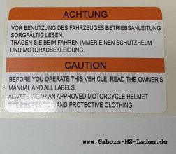 Klebefolie Sicherheitshinweis