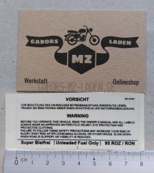 Aufkleber Sicherheitshinweise