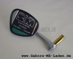 Rear view mirror left hand side for insertion in handlebar - Oldtimer MZ, kidney shape