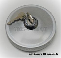 Fuel tank cap, complete with lock