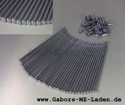 WWS Speichensatz M4-163 mm, 36 Stück chrom incl. Nippel