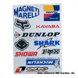 Aufklebersatz DUNLOP, KAYABA, MICHELIN, FOX