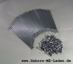 WWS Speichensatz M4-121 mm, 36 Stück chrom incl. Nippel