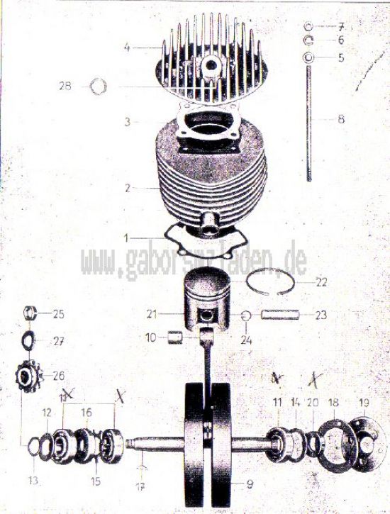 01. Zylinder, Kurbelwelle, Kolben