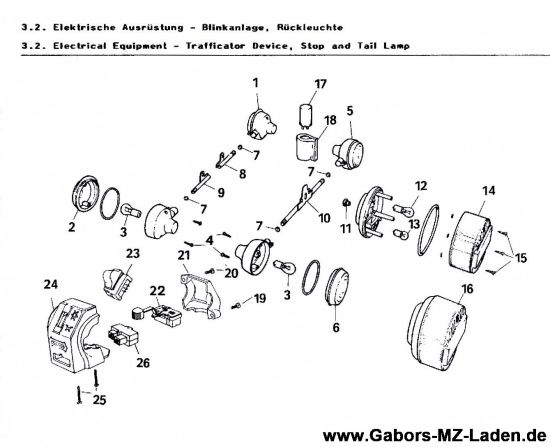 3.02. Blinkanlage, Rückleuchte