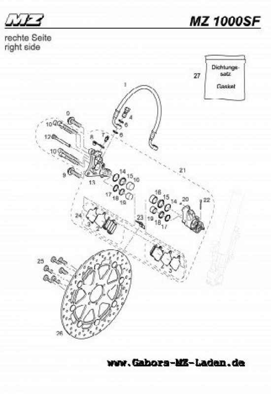 F10. Frein avant droit