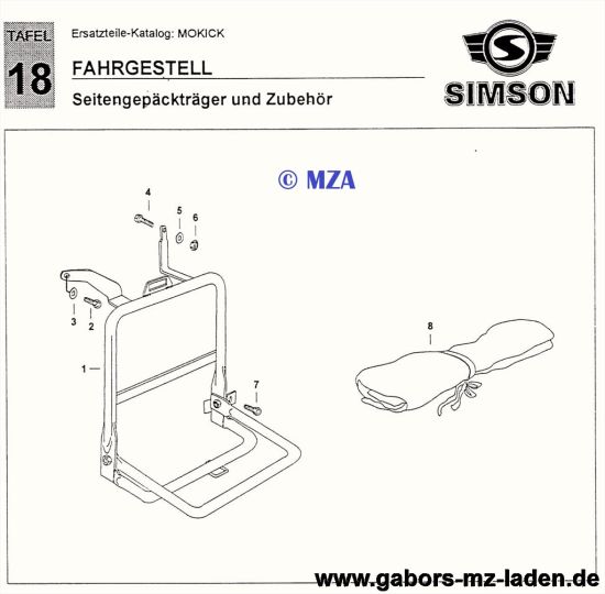 18. Side carrier and accessories  