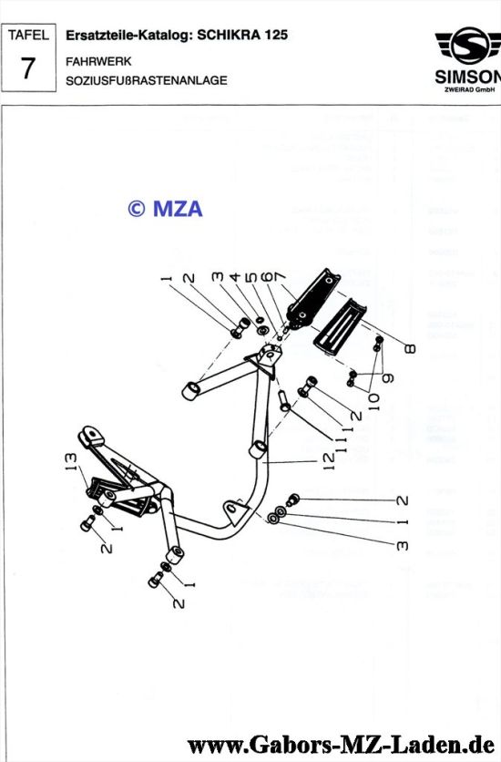 07. Soziusfussrastenanlage