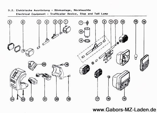 3.2. Blinkanlage, Rückleuchte