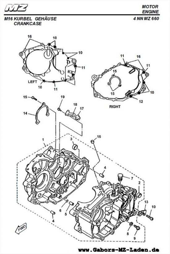 M16. Crankshaft housing