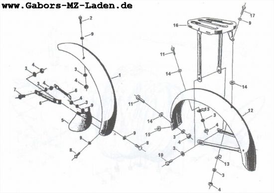 Mudguard, lugagge carrier