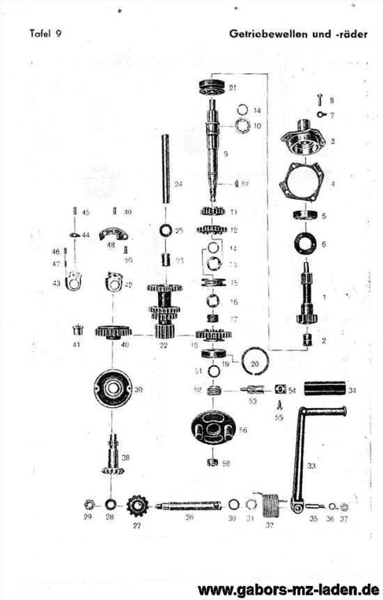 09. Gearbox shafts and gear wheels