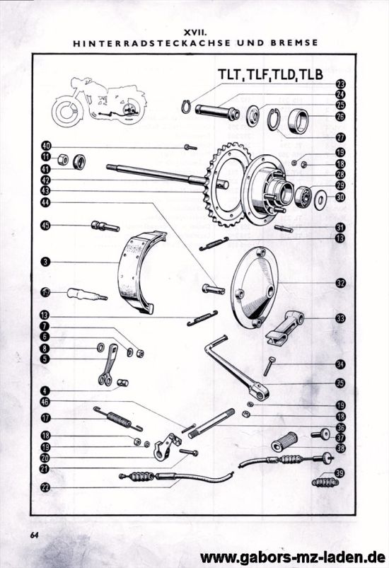 17. Hinterradsteckachse und Bremse