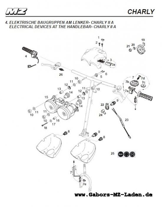 03. Componentes eléctricos en manillar - Charly II A