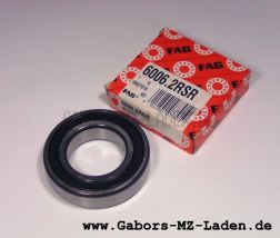 Groove ball bearing  DIN 625-6006 2RSR