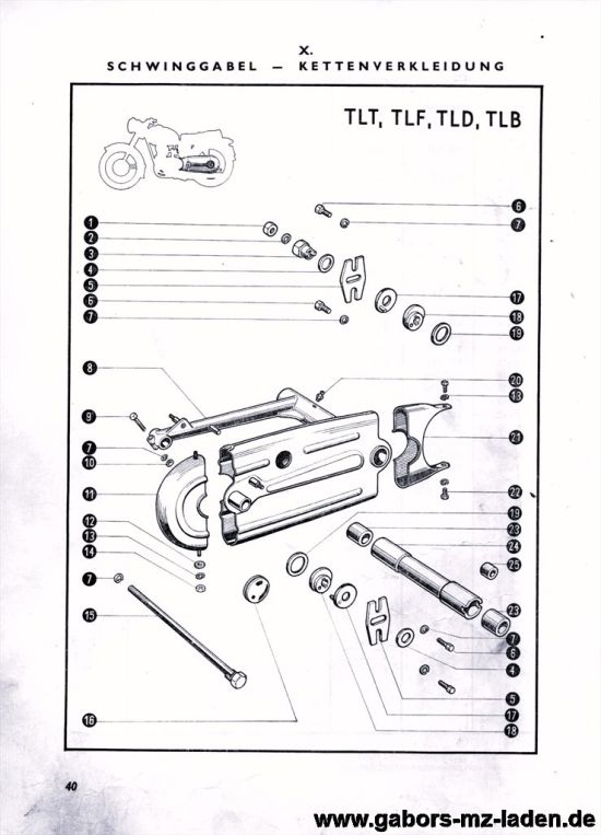 10. Schwinggabel - Kettenverkleidung