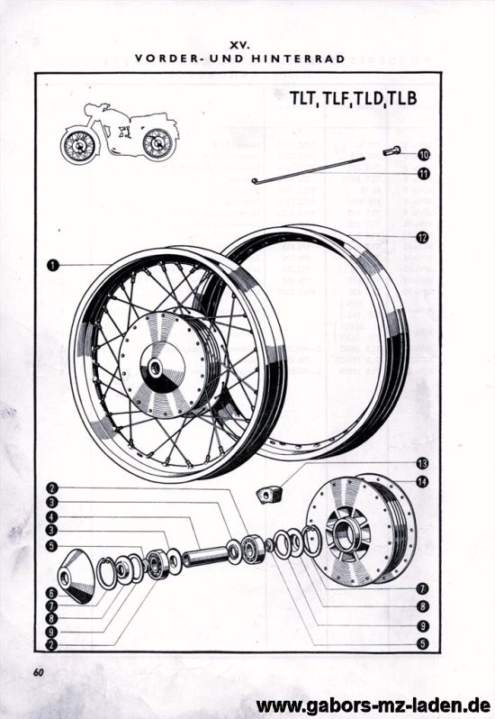 15. Front and rear wheel