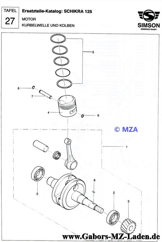 27. Kurbelwelle und Kolben