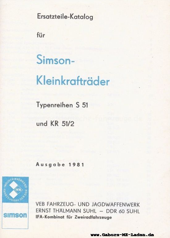 S51 Katalog 1981