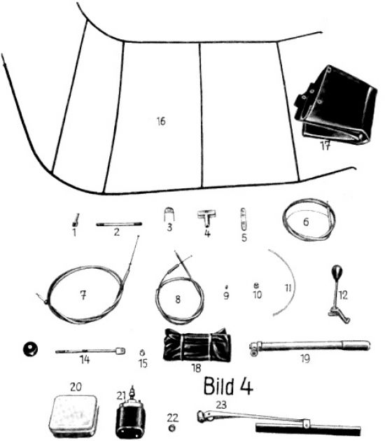 Tafel 4 Dach, Scheibenwischer, Zubehör