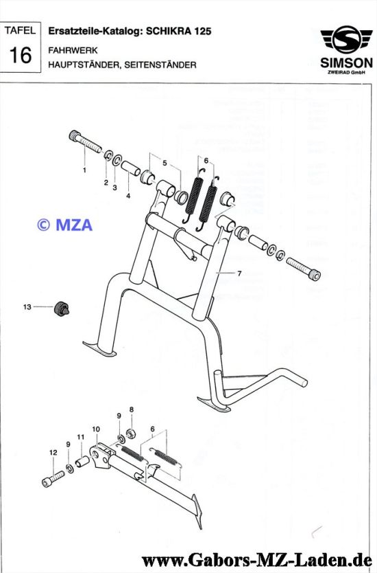 16. Hauptständer, Seitenständer