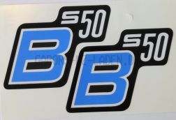 Satz Schriftzüge S50B  schwarz-hellblau (2xAufkleber)