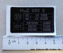 Adhesive foil ECE/EWG MuZ 660 E