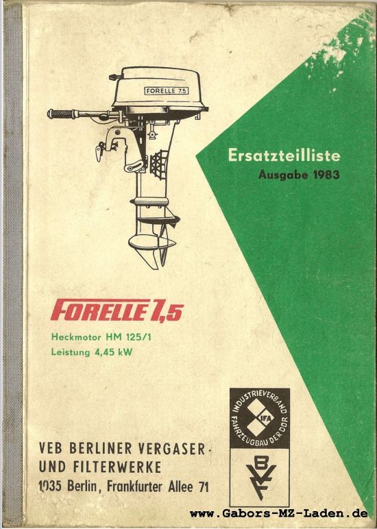 Forelle 7,5 HM 125/1 Catalogue 1983