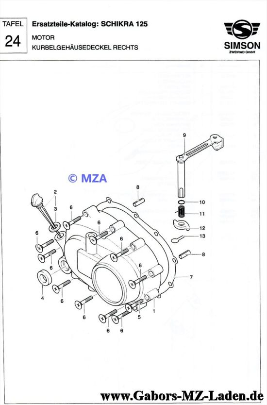 24. Crankcase cover right hand side