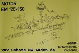 MZ Explosivdarstellung Motor EM 125/150