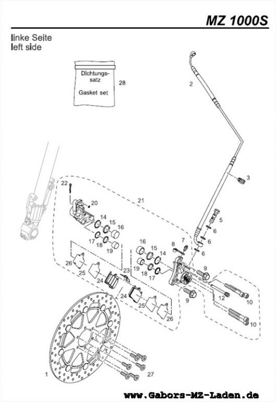 F09. Bremse vorn links