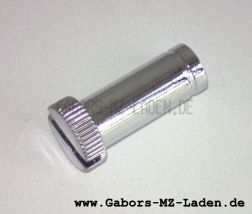 Locking screw for container top, chromed