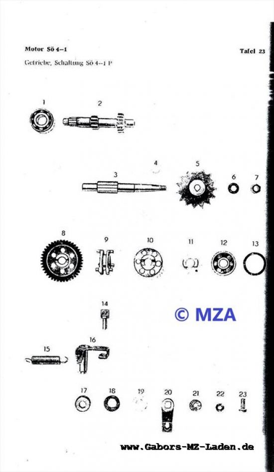 23. Sö4-1 Pedal / Getriebe, Schaltung