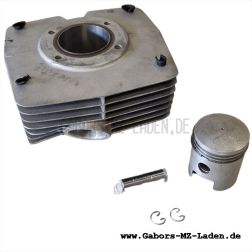 TS 250, TS 250/1 Cylinder/ piston complete, exchange cylinder with new threaded hole, regeneration, incl. piston MEGU, gudgeon pin, piston rings, circlips