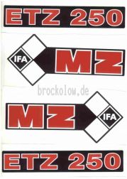 Aufkleber/Klebefolie Satz ETZ 250 schwarz/weiß/rot