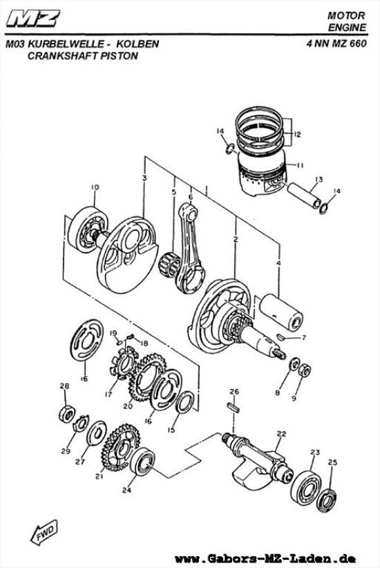 M03. Crankshaft - piston