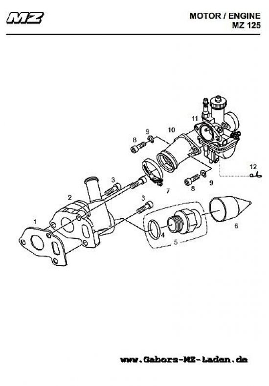 M13 Vergaser, Ansaugkrümmer