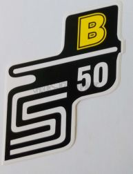 Schriftzug S50B gelb (Aufkleber)