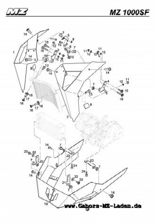 F32. Verkleidung, Motorspoiler