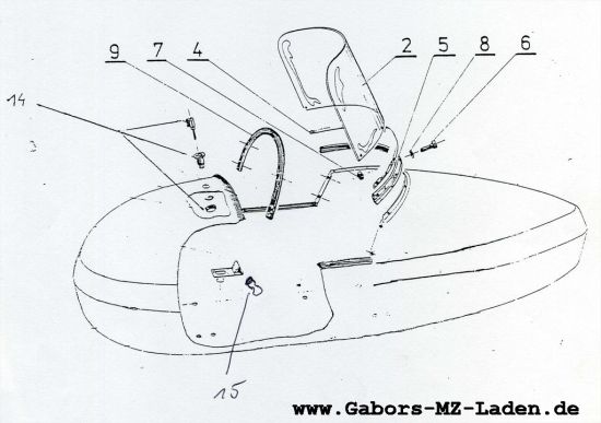 5.01 Seitenwagen - Windschutzscheibe und Griff