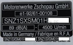 EG-Typschild 125 SX/SM Euro 1