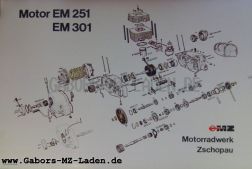 MZ Explosivdarstellung Motor EM 251/301